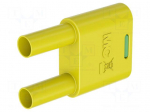 Laboratory connector: 4mm banana | 32A | yellow-green | insulated