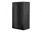 Lanberg | Rack cabinet 19" wall-mount 22U/600x450 (flat pack) with glass door | WF01-6422-10B | Black