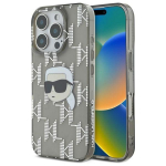 Other Phone Accessory Karl Lagerfeld  Karl Lagerfeld IML Karl Head Electroplated iPhone 16 Pro Case - Black