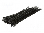 Cable tie | L: 300mm | W: 3.4mm | black | polyamide | 100pcs | UL94V-2