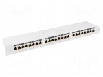Patch panel | white | Number of ports: 24 | 19" | Cat: 6a | rack 19"