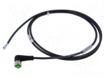 Cable: for sensors/automation | M12 | PIN: 4 | angled | 1.5m | plug | 4A