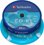 Blank CD-R Verbatim 700MB 1x-52x Extra Protection, 25 Pack Spindle