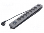 Plug socket strip: protective | Sockets: 8 | 230VAC | 16A | 3m