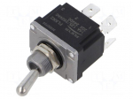 Switch: toggle | Pos: 2 | DPST | OFF-(ON) | 16A/250VAC | 20A/24VDC