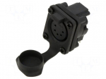 Connector: XLR | socket | female | AXS | 7.5A | 133V | PIN: 5 | IP65 | angled