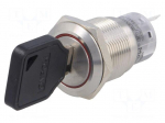 Switch: key switch | Stabl.pos: 1 | Switch.method: ON-(ON) | &Oslash;19mm