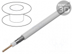 Wire: coaxial | wire | CCS | PVC | white | 100m | &Oslash;cable: 6.9mm | CPR: Eca