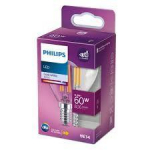 PHILIPS LED stikla 60W E14 Auksti balta 4000K P45 caurspīdīga spuldze 8718699762339 929002028628