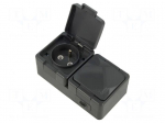 Connector: AC supply | socket | 2P+PE | 250VAC | 16A | dark grey | PIN: 3