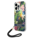 Guess GUOHCP14LHFLSB Flower Strap Hardcase for iPhone 14 Pro 6,1" / blue