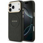 Case Guess Peony Hot Stamp MagSafe for iPhone 17 Pro Max / black