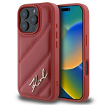 Karl Lagerfeld KLHCP16LPQDSMGR Quilted Signature Hardcase for iPhone 16 Pro 6.3" / red