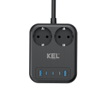 Kodukaubad // Pikendusjuhtmed // Przedłużacz usb 65w, 2x2p+z + 2xusb a, 3xusb c, 2m, schuko; kel