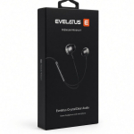 Wired headphones Evelatus  Crystal Clear Audio headphones with 3.5 mm jack with microphone Black