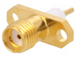 Socket | SMA | female | straight | 50&Omega; | soldering | teflon | gold-plated