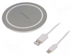 Inductance charger | grey | Standard: Qi,Quick Charge 3.0 | 5&divide;9VDC