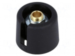 Knob | with pointer | polyamide | &Oslash;shaft: 6mm | &Oslash;20x16mm | black