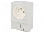 E-type socket | 250VAC | 16A | IP20 | DIN | 92x62x48mm