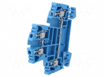Splice terminal: rail | 2.5mm2 | ways: 2 | terminals: 4 | blue | wemid