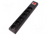 Connector: AC supply | female | splitter | 2P+PE | 250VAC | 16A | black