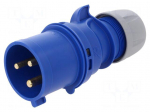Connector: AC supply | plug | male | 32A | 230VAC | IEC 60309 | IP44
