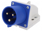 Connector: AC supply | socket | male | 32A | 230VAC | IEC 60309 | IP44