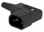 Connector: AC supply | plug | male | 10A | 250VAC | IEC 60320 | C14 (E)
