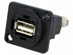 Coupler | USB A socket,both sides | FT | USB 2.0 | metal | 19x24mm