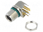 Connector: M8 | female | PIN: 4 | angled 90&deg; | on PCBs | socket | 4A | IP68
