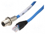 Adapter | RJ45 plug,M12 female | D code-Ethernet | PIN: 4 | IP65 | 1m