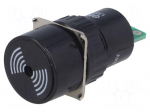 Signaller: sound | 75dB | Illumin: none | IP40 | &Oslash;16mm | max.6mm | plastic