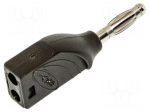 Plug | 4mm banana | 15A | 1kVDC | black | non-insulated