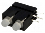 LED | in housing | red,green | 3mm | No.of diodes: 2 | 20mA | 60&deg;