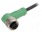 Connection lead | M12 | PIN: 3 | angled | 1.5m | plug | 250VAC | 4A | 250VDC