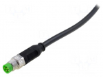 Connection lead | M8 | PIN: 4 | straight | 3m | plug | 30VAC | 4A | -20&divide;85&deg;C