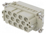Connector: HDC | contact insert | female | DK | PIN: 14 | 12+PE,2+PE
