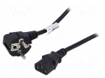 Cable | CEE 7/7 (E/F) plug angled,IEC C13 female | 1.5m | black