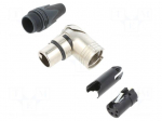 Connector: XLR | plug | female | RX | 10A | PIN: 4 | angled 90&deg; | swivel