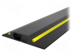 Cable protector | Width: 83mm | L: 3m | PVC | H: 14mm | yellow-black