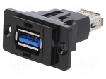 Coupler | USB A socket,both sides | DUALSLIM | USB 3.0 | gold-plated