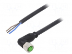 Cable: for sensors/automation | M8 | PIN: 4 | angled | 10m | plug | 60VDC