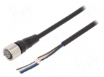 Cable: for sensors/automation | M12 | PIN: 4 | straight | Len: 2m | plug