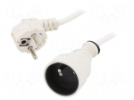 Extension lead | 3x1.5mm2 | 5m | PVC | white | Sockets no: 1 | 16A