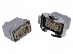 Connector: HDC | male + female | 19A | 500V | PIN: 10 | 10+PE | size E10