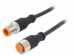 Cable: for sensors/automation | M12 | PIN: 4 | 0.6m | plug | 250VDC | 4A