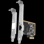 AXAGON PCEE-GRF PCI-Express network card adds high speed Gigabit Ethernet connection to your desktop computer. It enables a transmission speed of 10/100/1000 Mbit/s.