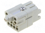 Connector: HDC | contact insert | female | CQ | PIN: 13(12+1) | 10A | 400V