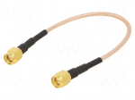 Cable | 0.15m | SMA male,both sides | shielded | transparent | 6" | 50&Omega;