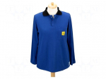 Polo shirt with long sleeves | ESD | L | blue | 140g/m2